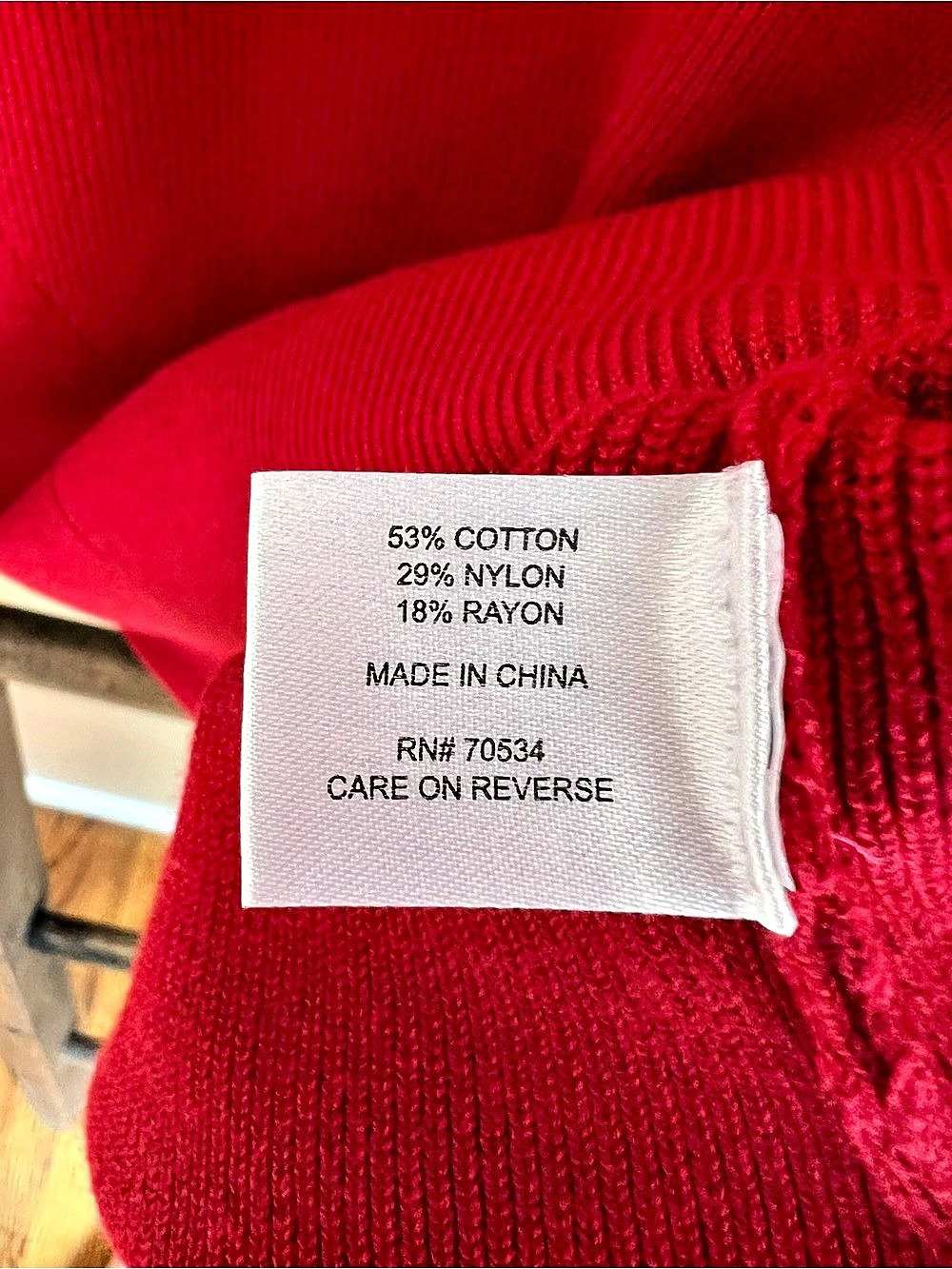 Orvis Red Ribbed Turtleneck Sweater - Picture 5 of 7